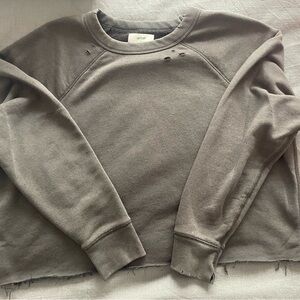 Aerie Charcoal Cropped Sweatshirt